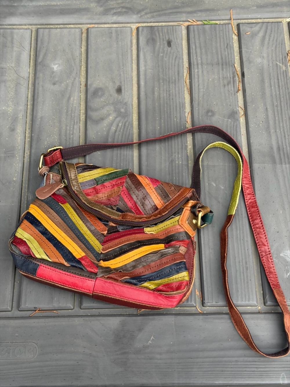 Patchwork leather purse
